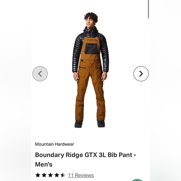 SOLD! NWT Mountain Hardwear Men's Boundary Ridge™ GORE-TEX Bib Golden Brown - Picture 1 of 9